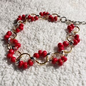 Chainmail beaded zig zag bracelet